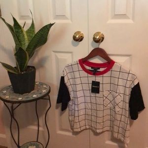 Forever 21 Black & White Knit Top